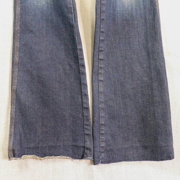 7 For All Mankind Denim Trouser Womens 27 In Y2K Retro Runaway Jeans *Raw Hem - Picture 4 of 12